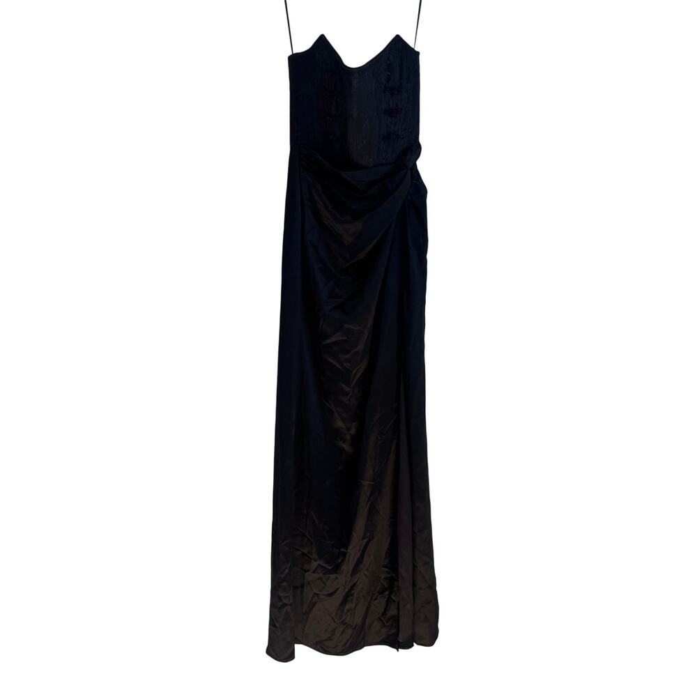 SAULEE Women's Draped Satin Skirt Evening Dress Julia Strapless Black Size 2 NWT - Picture 13 of 13